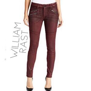 William Rast Vegan Suede Moto Pants Oxblood   size 29